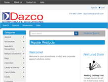 Tablet Screenshot of dazcopromotions.com
